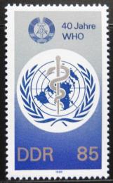 Poštová známka DDR 1988 WHO, 40. výroèie Mi# 3214