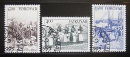 Poštové známky Faerské ostrovy 1995 Život na vesnici Mi# 285-87