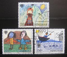 Poštové známky Faerské ostrovy 1979 Dìtské kresby Mi# 45-47