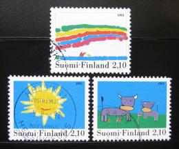 Poštové známky Fínsko 1991 Dìtské kresby Mi# 1149-51