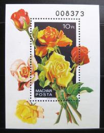 Poštová známka Maïarsko 1982 Rùže Mi# Block 156