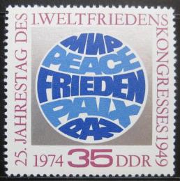 Poštová známka DDR 1974 Mírový kongres Mi# 1946