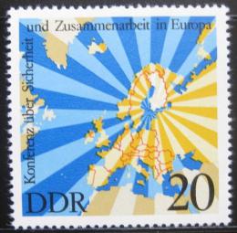 Poštová známka DDR 1975 Mapa Európy Mi# 2069