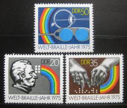 Poštové známky DDR 1975 Svìtový rok Braille Mi# 2090-92