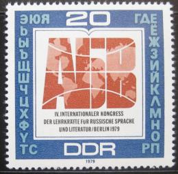 Poštová známka DDR 1979 Kongres uèitelù ruštiny Mi# 2444