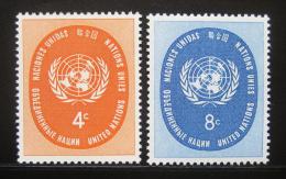 Poštovní známky OSN New York 1958 Emblém OSN Mi# 70-71