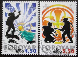 Poštové známky Faerské ostrovy 2000 Køes�anství Mi# 369-70