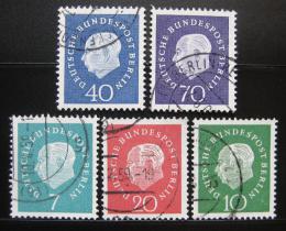 Poštové známky Západný Berlín 1959 Prezident Heuss Mi# 182-86 Kat 20€