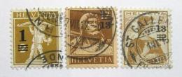 Poštové známky Švýcarsko 1915 Pøetisky Mi# 124-26 Kat 18€