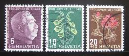 Poštová známka Švýcarsko 1948 Wille a flóra Mi# 514-16