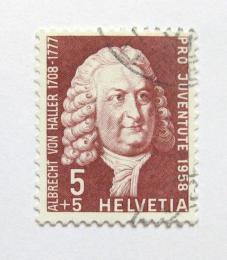 Poštová známka Švýcarsko 1958 Albrecht von Haller Mi# 663