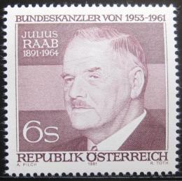 Poštová známka Rakúsko 1981 Julius Raab, politik Mi# 1690