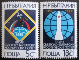 Poštové známky Bulharsko 1988 Let do vesmíru Mi# 3665-66