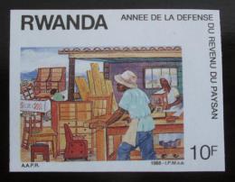 Poštová známka Rwanda 1988 Vesnice neperf. Mi# 1385 B