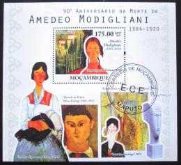 Poštová známka Mozambik 2010 Umenie, Modigliani Mi# Block 381 Kat 10€