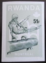 Poštová známka Rwanda 1976 LOH, gymnastika neperf.Mi# 806 B Kat 27.20€