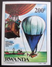 Poštová známka Rwanda 1984 Lietajúci balón neperf. Mi# 1274 B