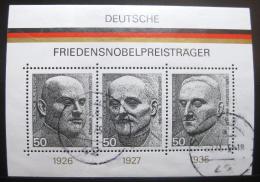 Poštové známky Nemecko 1975 Držitelé Nobelovy ceny Mi# Block 11