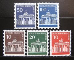 Poštové známky Západný Berlín 1966-67 Brandenburská brána Mi# 286-90 Kat 7.50€