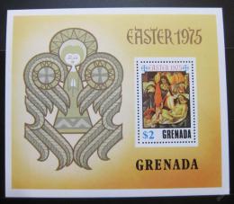 Poštová známka Grenada 1975 Umenie, Botticelli, ve¾ká noc Mi# Block 44