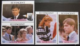 Poštové známky Svätý Vincent 1986 Krá¾ovská svadba Mi# 970-73