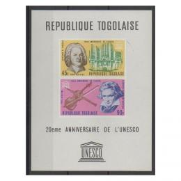 Poštové známky Togo 1967 Skladatelia, UNESCO, 20. výroèie Mi# Block 28