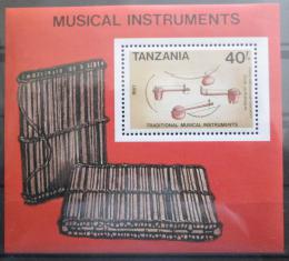Poštová známka Tanzánia 1989 Hudobné nástroje Mi# Block 92 