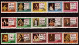 Poštové známky Nikaragua 1975 Opera a speváci Mi# 1822-36 