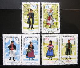 Poštové známky DDR 1964 Regionální kostýmy Mi# 1074-79 Kat 25€
