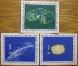 Poštové známky DDR 1964 Medzinárodný rok Slunce Mi# Block 20-22 Kat 24€