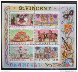 Poštové známky Svätý Vincent 1975 Karneval Mi# Block 4