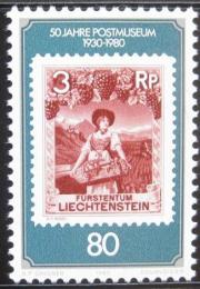 Poštová známka Lichtenštajnsko 1980 Poštovní múzeum Mi# 750