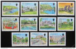 Poštové známky Jersey 1990 Pohledy z Jersey Mi# 501-07,512-15 Kat 15€
