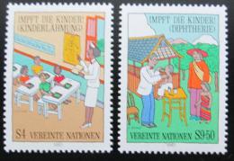 Poštové známky OSN Viedeò 1987 Oèkování dìtí Mi# 77-78