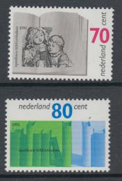 Poštové známky Holandsko 1991 Veøejné knihovny, 100. výroèie Mi# 1421-22