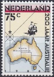 Poštová známka Holandsko 1988 Mapa Austrália Mi# 1350