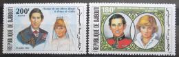 Poštové známky Džibutsko 1981 Krá¾ovská svadba Mi# 304-05 Kat 7.50€