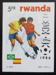 Poštová známka Rwanda 1986 MS ve futbale neperf. Mi# 1342 B