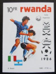 Poštová známka Rwanda 1986 MS ve futbale neperf. Mi# 1343 B