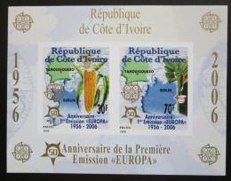 Poštové známky Pobrežie Slonoviny 2005 Európa CEPT, 50. výroèie, neperf. Mi# Block 169 B Kat 16€