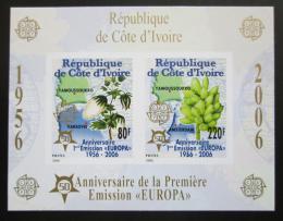 Poštové známky Pobrežie Slonoviny 2005 Európa CEPT, 50. výroèie, neperf. Mi# Block 170 B Kat 16€