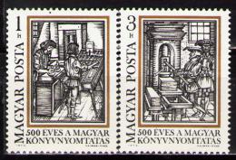Poštové známky Maïarsko 1973 Knihtisk, 500. výroèie Mi# 2876-77