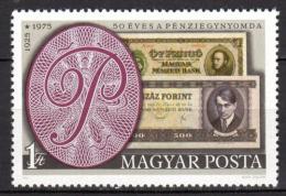 Poštová známka Maïarsko 1976 Tisk bankovek Mi# 3097