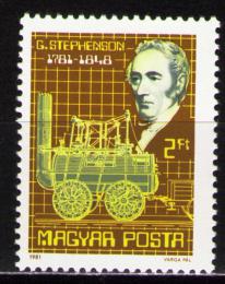 Poštová známka Maïarsko 1981 Parní lokomotíva Mi# 3502