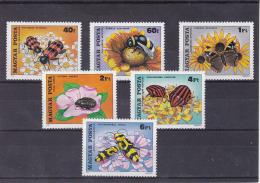 Poštové známky Maïarsko 1980 Hmyz a kvety Mi# 3405-10