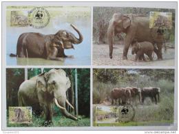 Maxikarty Srí Lanka 1986 Slony, WWF 039 Mi# 753-56 Kat 70€ - zväèši� obrázok