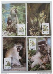 Maxikarty Svätý Krištof 1986 Opice, WWF 043 Mi# 184-87