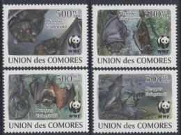 Poštové známky Komory 2009 Netopiere, WWF Mi# 2212-15