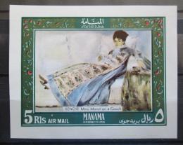 Poštová známka Manáma 1969 Umenie, Renoir Mi# Block 35