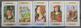 Poštové známky Jemen 1967 Umenie Mi# 592-96 Kat 8.50€